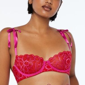 Fenty Ribbon Writing Balconette Bra 36DDD